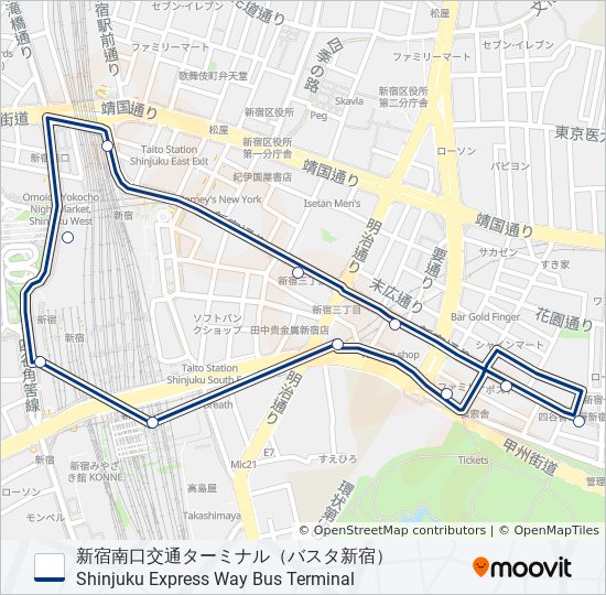御苑-通 バスの路線図