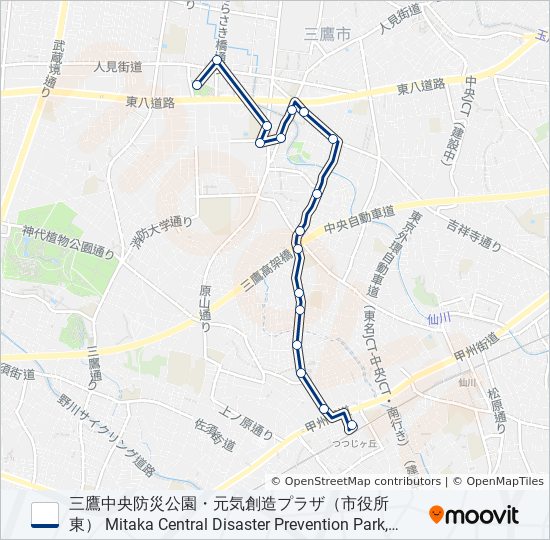 新川中原 バスの路線図