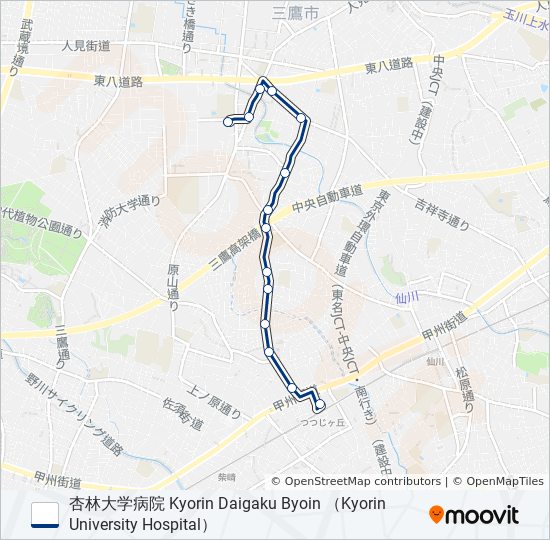 新川中原 バスの路線図