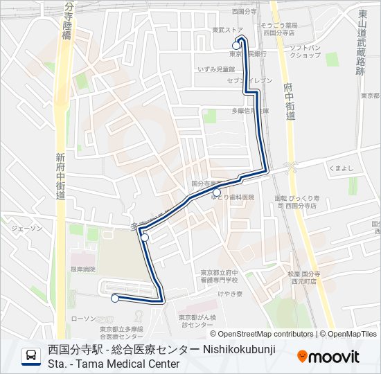 西国01 バスの路線図