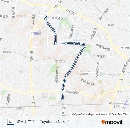 中92-二 の路線図