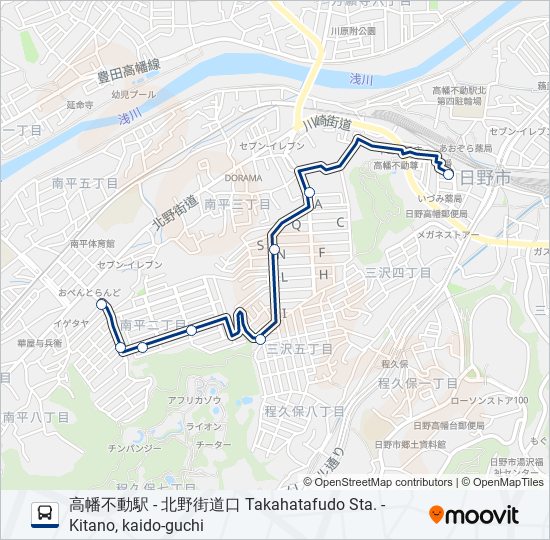 南平線-北 バスの路線図