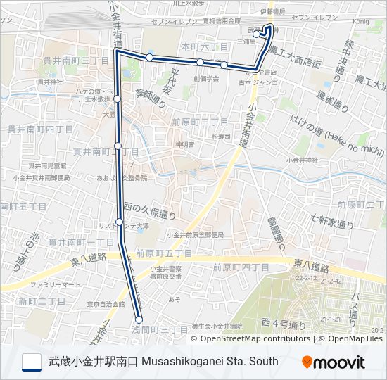 府75-浅 bus Line Map