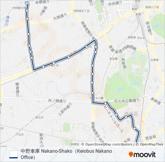 渋63-渋 バスの路線図