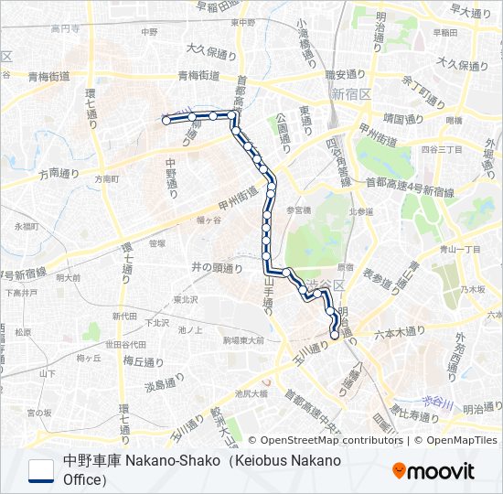 渋64-渋 バスの路線図