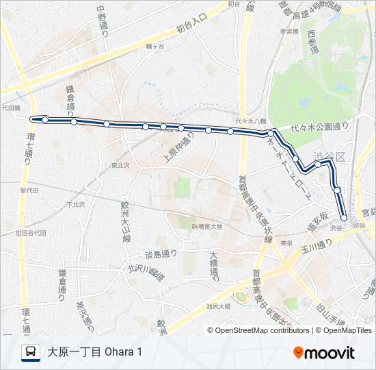 渋68-大 bus Line Map