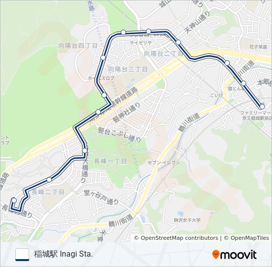 稲11-長 バスの路線図