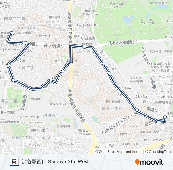 丘を越え-古 バスの路線図