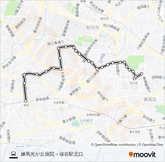 保谷０１ Bus Line Map