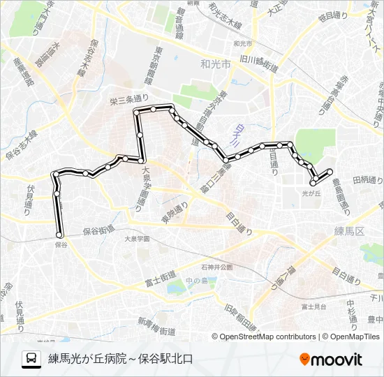 保谷０１ Bus Line Map