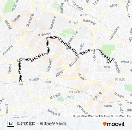 保谷０１ Bus Line Map