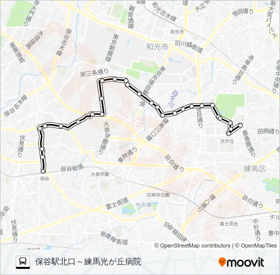 保谷０１ Bus Line Map