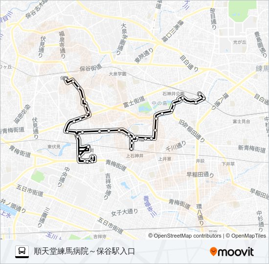 関町南大泉０１ Bus Line Map