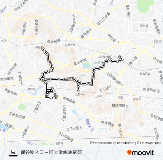 関町南大泉０１ Bus Line Map