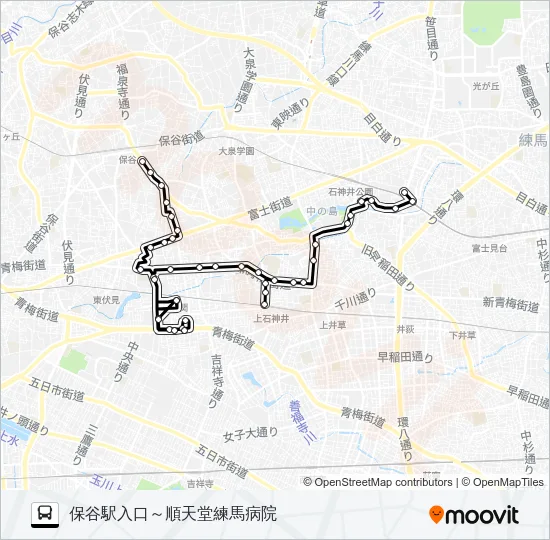 関町南大泉０１ Bus Line Map
