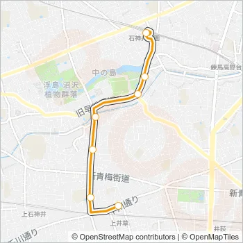 石２２深夜 Bus Line Map