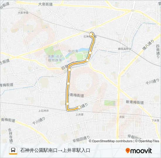 石２２深夜 バスの路線図
