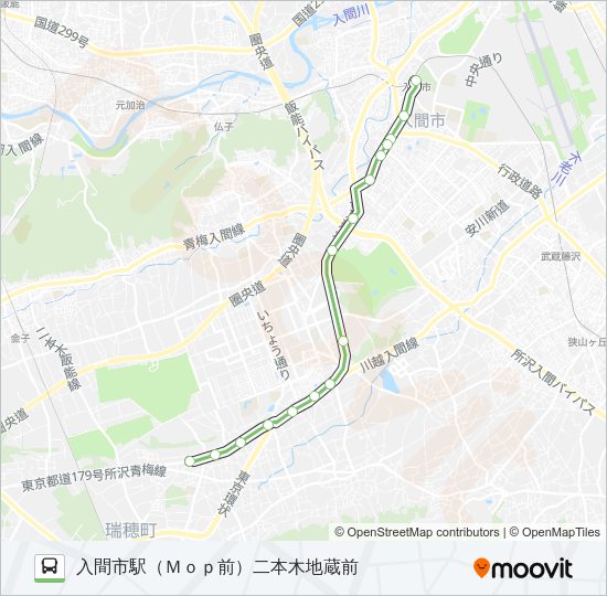 入市５３準急 Bus Line Map
