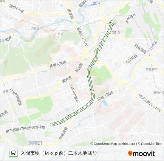 入市５３準急 Bus Line Map