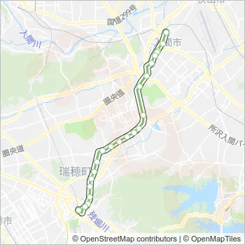 入市５４準急 Bus Line Map