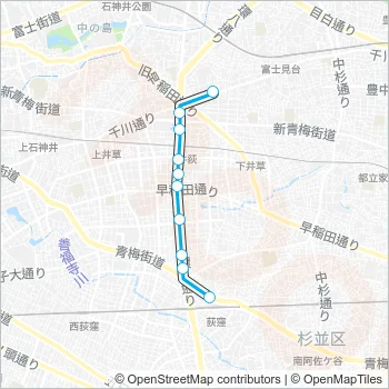 荻１２－１深夜 Bus Line Map