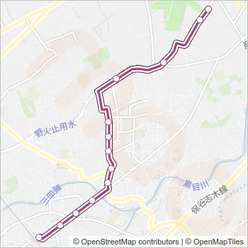 久留２１－１深夜 Bus Line Map