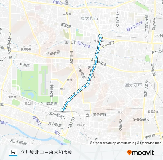 深夜 バスの路線図