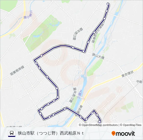深夜 バスの路線図