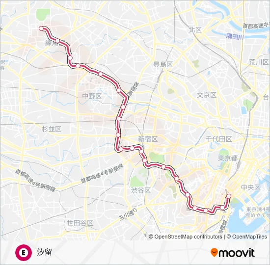 大江戸線 Metro Line Map