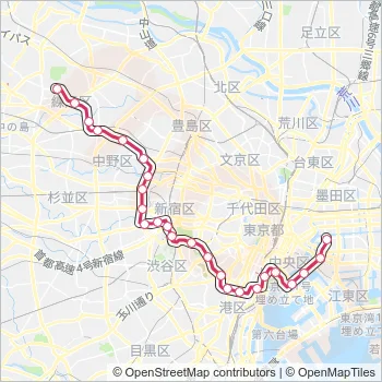 大江戸線 Metro Line Map