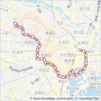 大江戸線 Metro Line Map