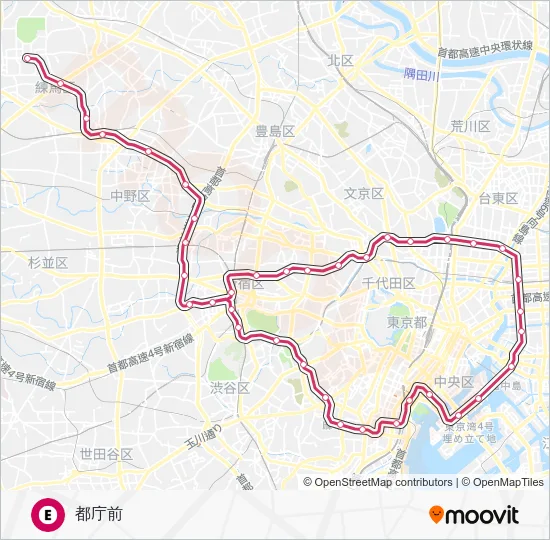 大江戸線 Metro Line Map