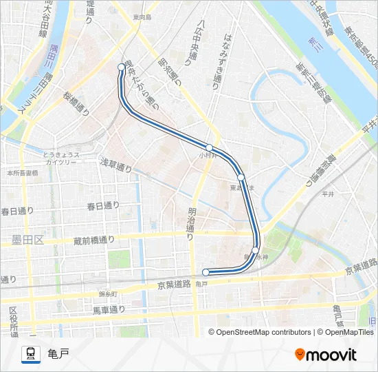 亀戸線 Train Line Map