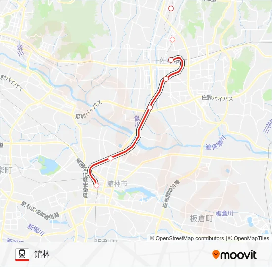 佐野線 電車の路線図
