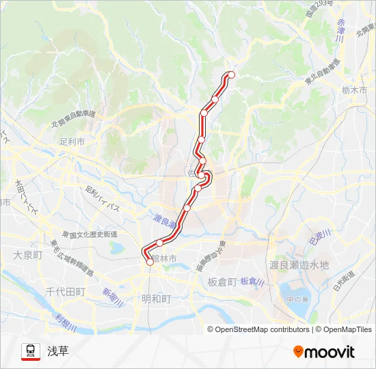 佐野線 電車の路線図