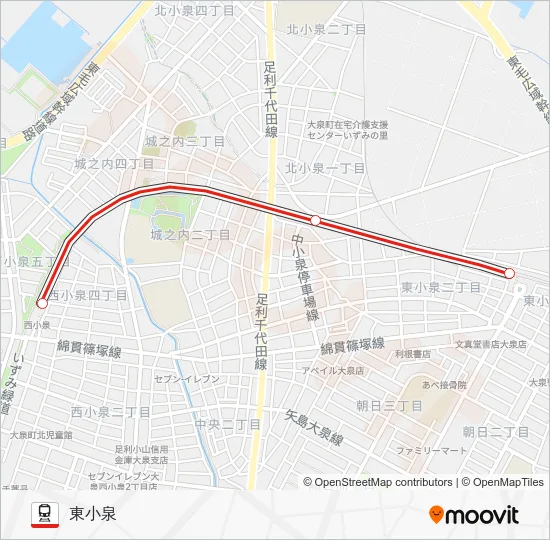 Koizumi Line Train Line Map