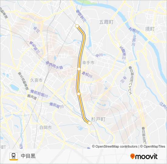 日光線 Train Line Map