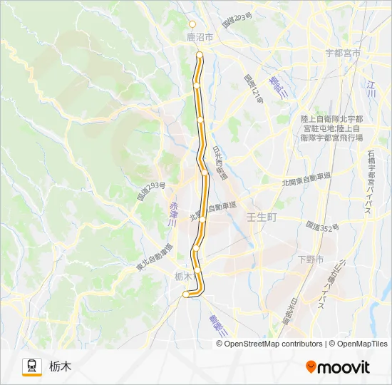 日光線 Train Line Map