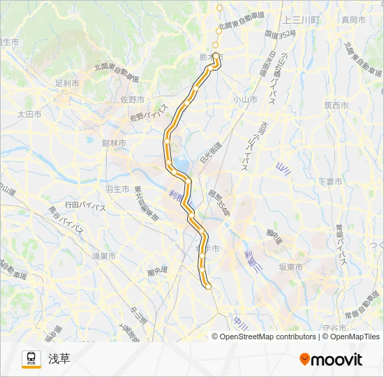 日光線 Train Line Map