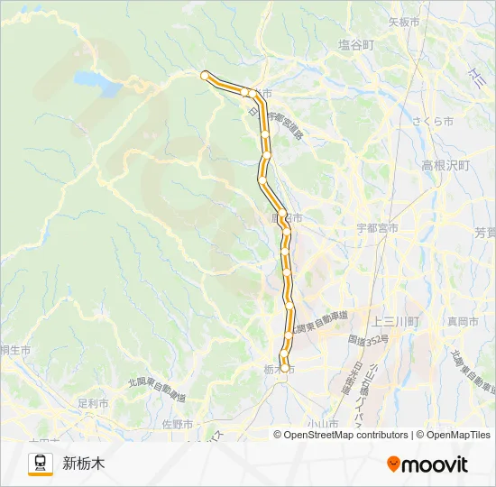 日光線 Train Line Map