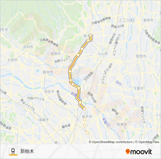 日光線 Train Line Map