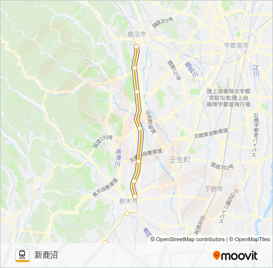 日光線 Train Line Map