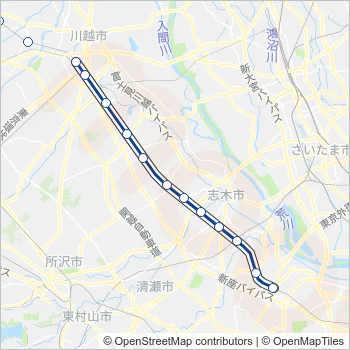 東上線 Train Line Map