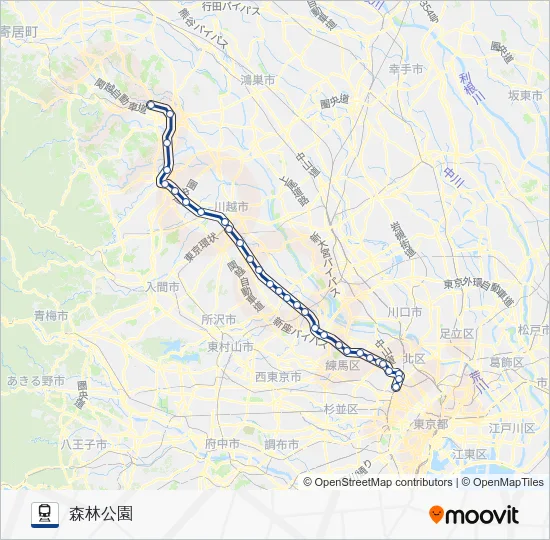 Tojosen Train Line Map