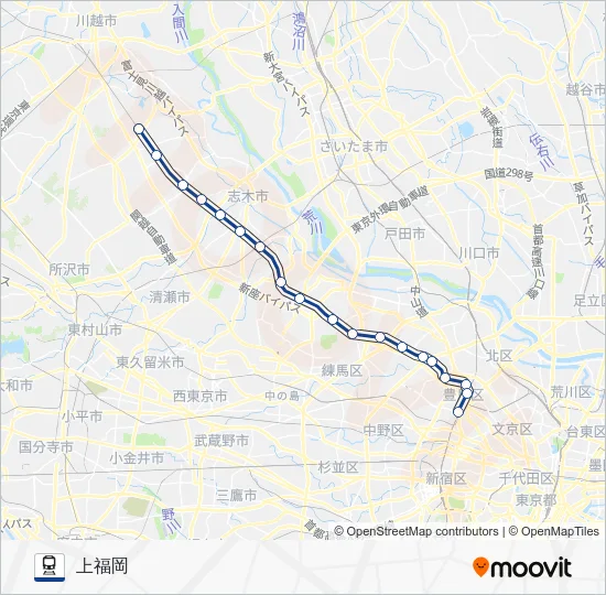 東上線 Train Line Map