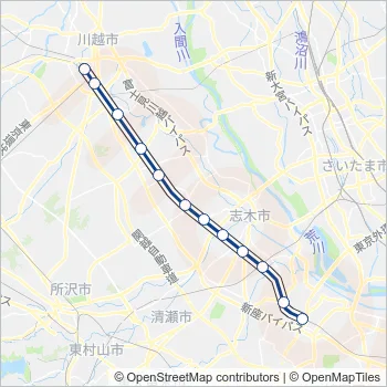 東上線 Train Line Map