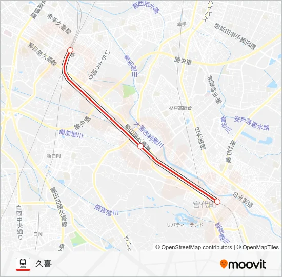 伊勢崎線 電車の路線図