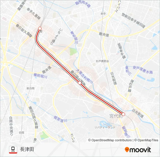 伊勢崎線 電車の路線図