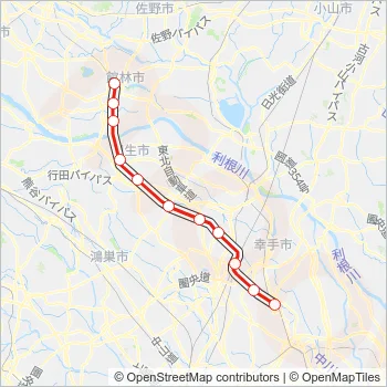 伊勢崎線 Train Line Map
