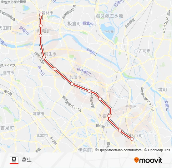 伊勢崎線 電車の路線図